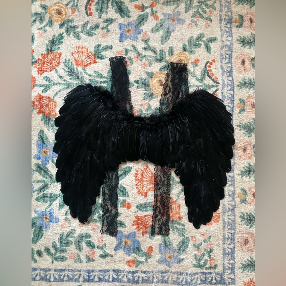 Adult Black Angel Wings Halloween Costume